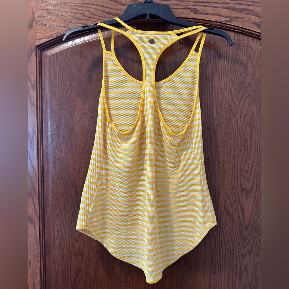 CALIA by Carrie‎ Underwood Racerback Tank Top Yellow White Stripe Athletic XS - Picture 3 of 4